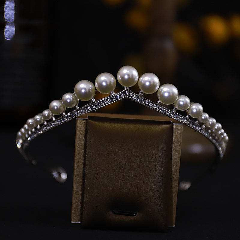 Menyasszonyi korona fejpánt, ötvözetből, retro stílus, elektroplattázott felület