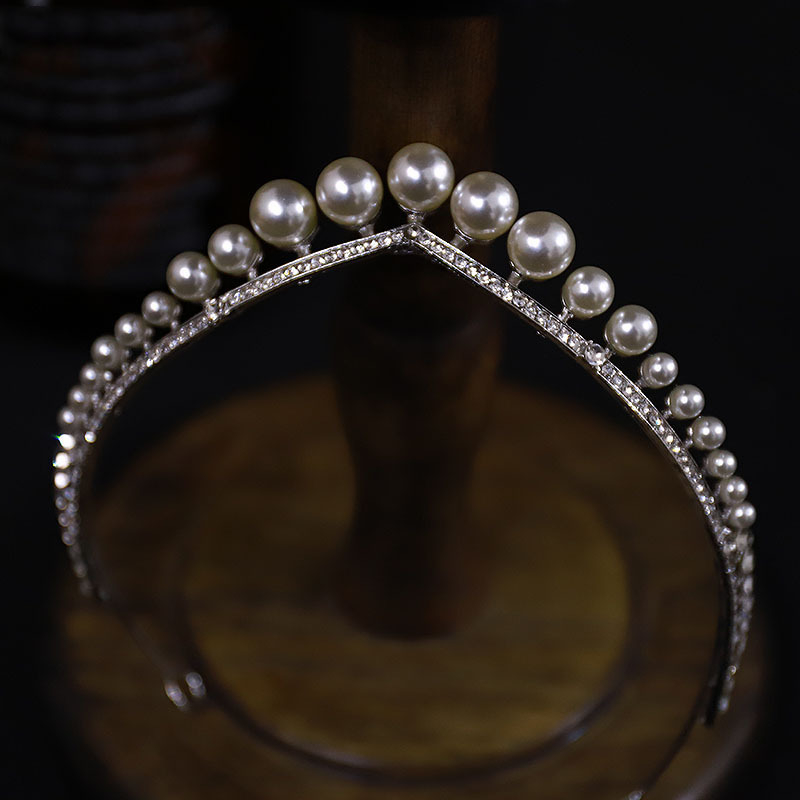 Menyasszonyi korona fejpánt, ötvözetből, retro stílus, elektroplattázott felület