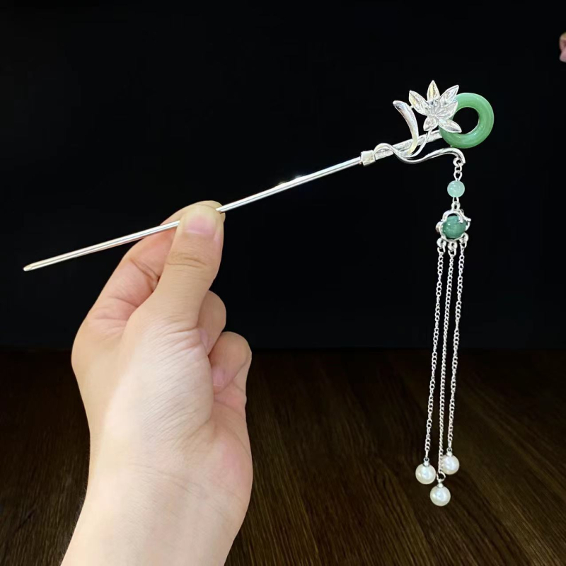 Antik stílusú hajcsat ötvözetből, virágos díszítés, elektropácolt bevonattal