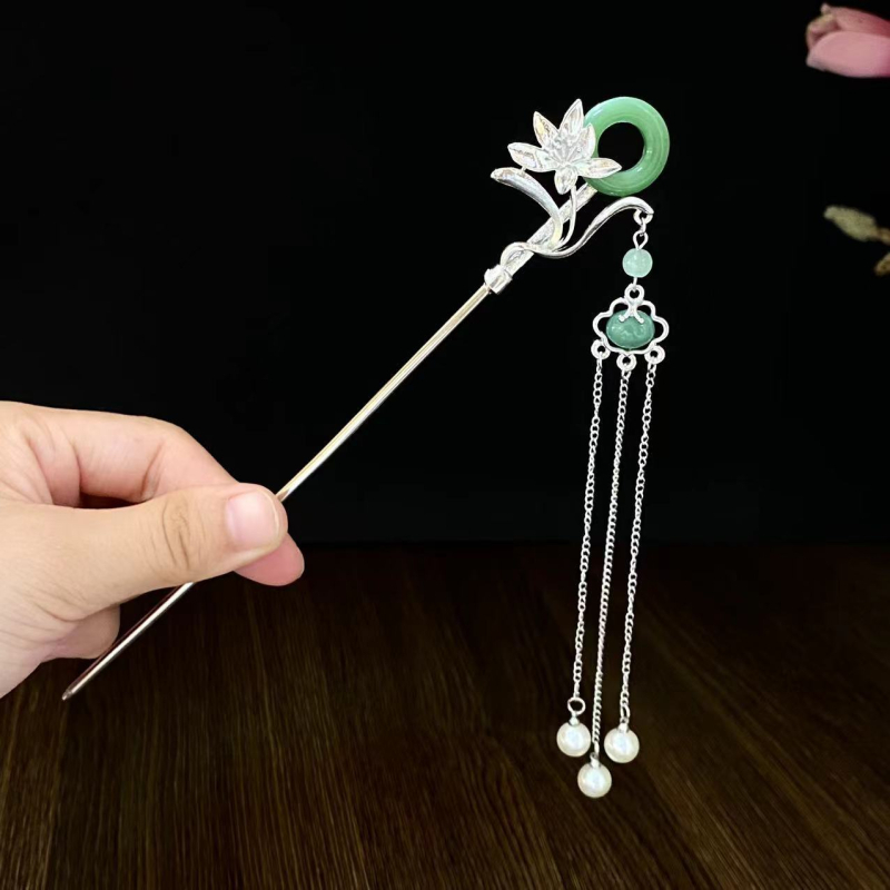 Antik stílusú hajcsat ötvözetből, virágos díszítés, elektropácolt bevonattal