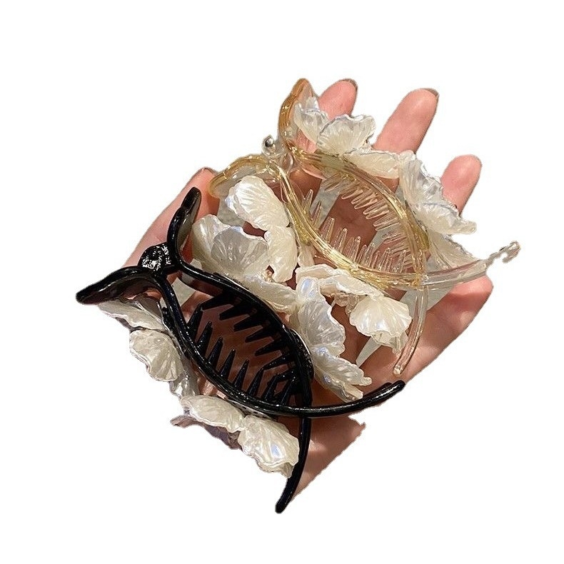 Ακρυλικό κλιπ μαλλιών για κότσο με λουλούδι, κορεατικού στυλ, κομψό, χειροποίητο, γυναικείο απλό σχέδιο