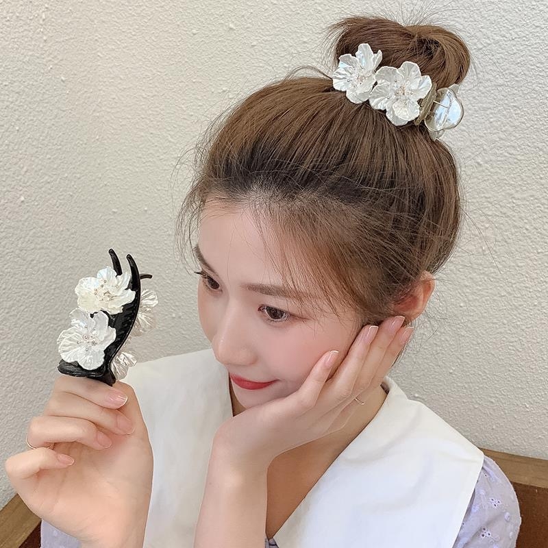 Ακρυλικό κλιπ μαλλιών για κότσο με λουλούδι, κορεατικού στυλ, κομψό, χειροποίητο, γυναικείο απλό σχέδιο