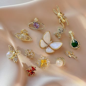 Broșă din cupru – stil Japonez/Coreean, cu diamantată, decorativă, multifuncțională