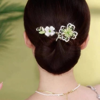 Sugar heart pletena štipaljka za kosu s detelinom za updo – legura, ručna izrada, dodatak za glavu, proljeće 2024
