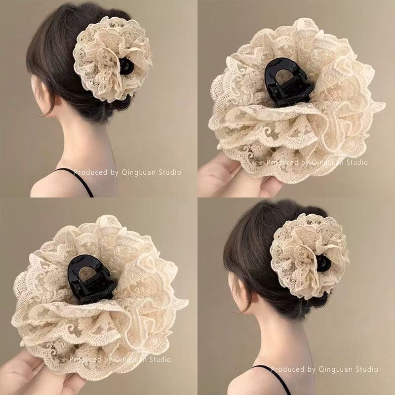 Agrafă pentru păr – dantelă, lucrată manual, stil coreean, proaspăt și dulce