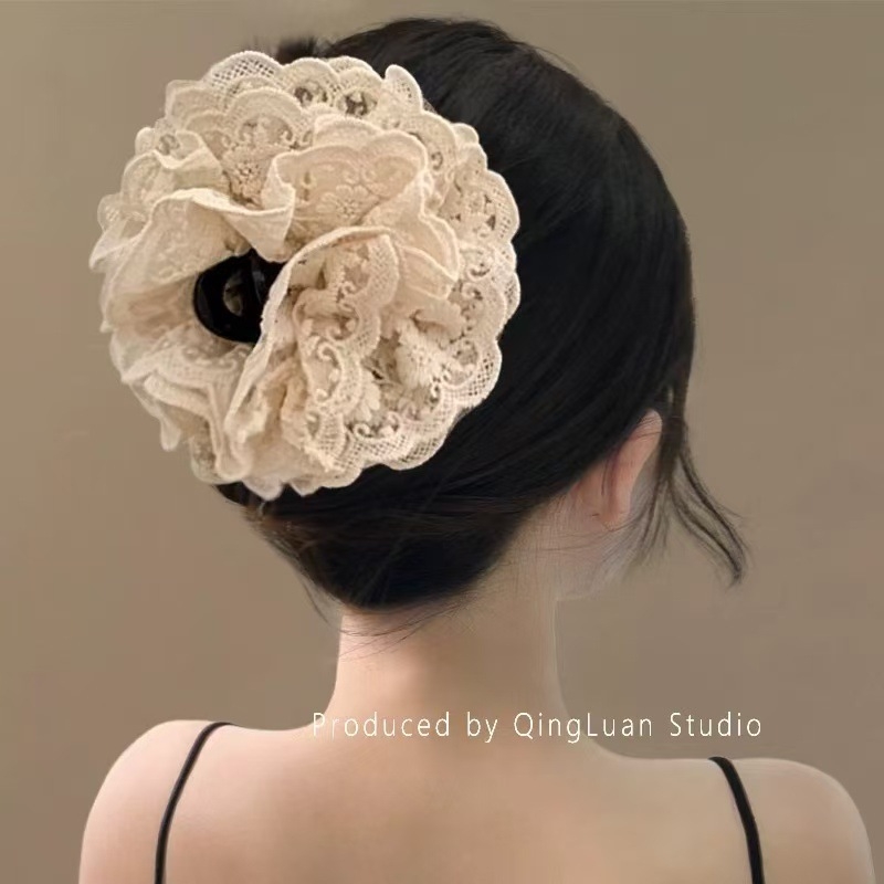 Agrafă pentru păr – dantelă, lucrată manual, stil coreean, proaspăt și dulce