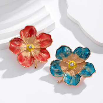 Καρφίτσα με σχέδιο ανθών αμυγδαλιάς, από κράμα ψευδάργύρου, ηλεκτροπλατίωση, λουλούδια και φύλλα