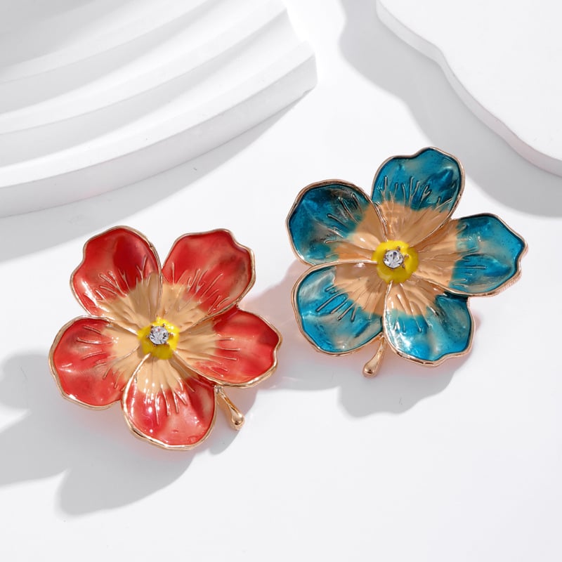 Καρφίτσα με σχέδιο ανθών αμυγδαλιάς, από κράμα ψευδάργύρου, ηλεκτροπλατίωση, λουλούδια και φύλλα