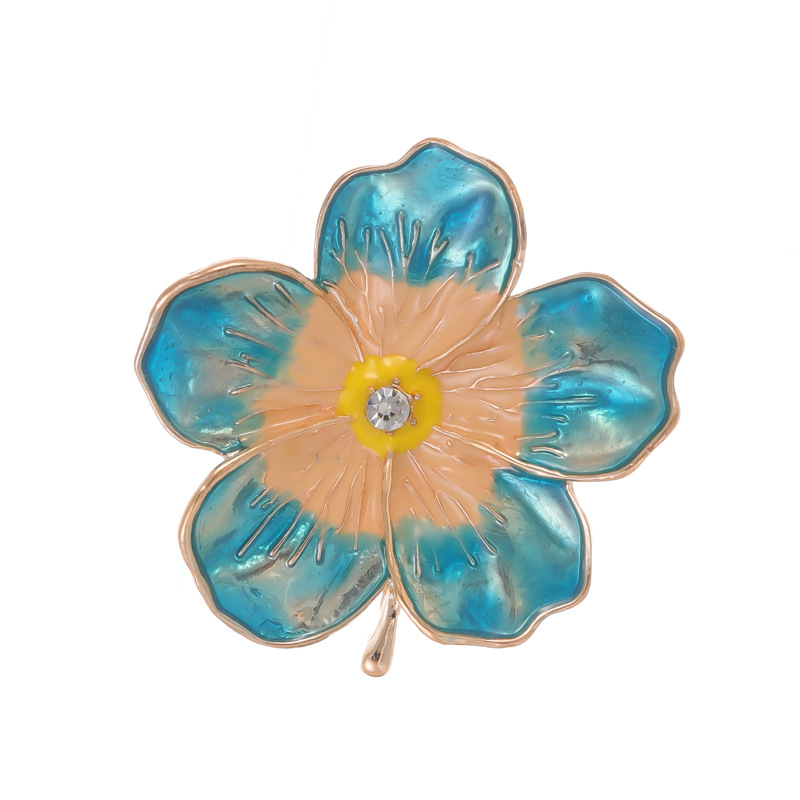 Καρφίτσα με σχέδιο ανθών αμυγδαλιάς, από κράμα ψευδάργύρου, ηλεκτροπλατίωση, λουλούδια και φύλλα