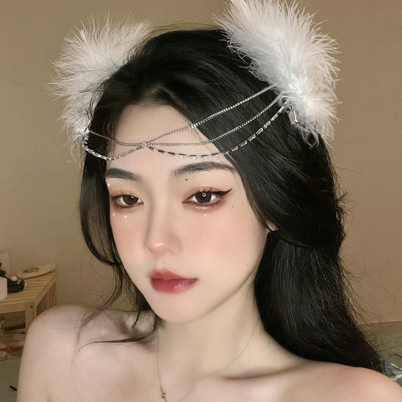 Καρφί μαλλιών με φτερά για γυναίκες — Χειροποίητο κράμα, κλιπ τύπου duckbill, στυλ περιδέραιο φρυδιού