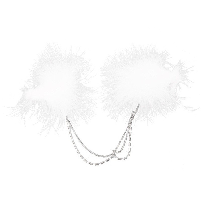 Καρφί μαλλιών με φτερά για γυναίκες — Χειροποίητο κράμα, κλιπ τύπου duckbill, στυλ περιδέραιο φρυδιού