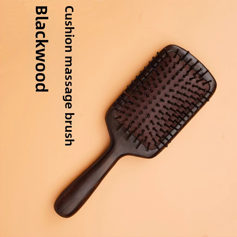 Santalmedžio plaukų šepetys su oro pagalve masažui galvos odai – stačiakampis dizainas, namų naudojimui