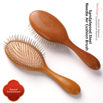 Beržo medienos plaukų šukos su oro pagalvėmis galvos odos masažui