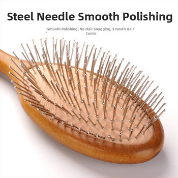 Beržo medienos plaukų šukos su oro pagalvėmis galvos odos masažui