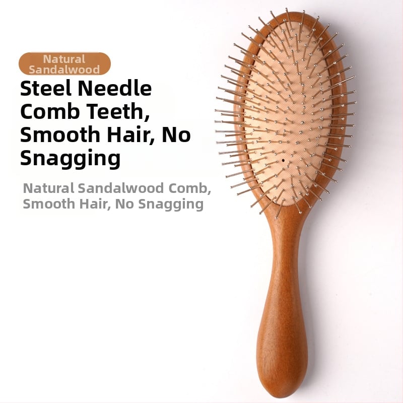 Beržo medienos plaukų šukos su oro pagalvėmis galvos odos masažui