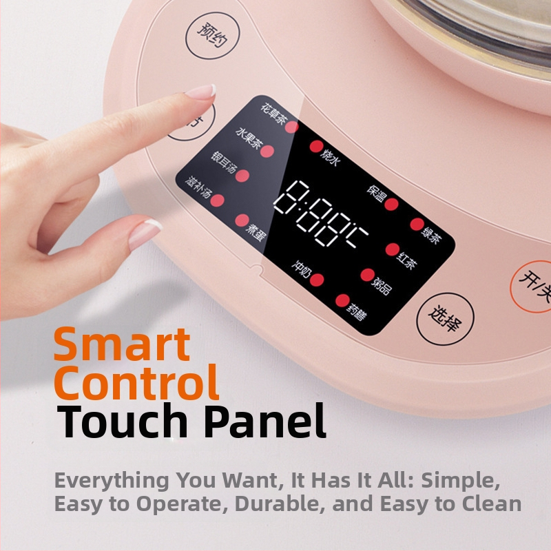 Veselības pota dekociju kanna ar stikla korpusu, 1.5 L, 800 W, 220 V, modelis K15F-WY122