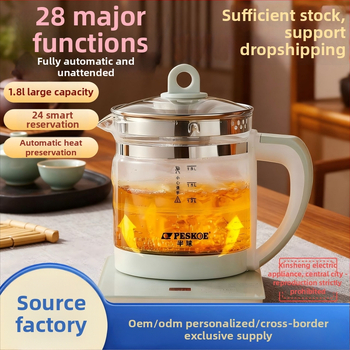 Health Pot elektriskais tējnkanna ar stikla korpusu, tilpums 1,5–2 L, 800 W, 220 V, skārienvadība ar digitālo termostatu