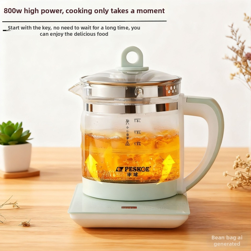 Health Pot elektriskais tējnkanna ar stikla korpusu, tilpums 1,5–2 L, 800 W, 220 V, skārienvadība ar digitālo termostatu