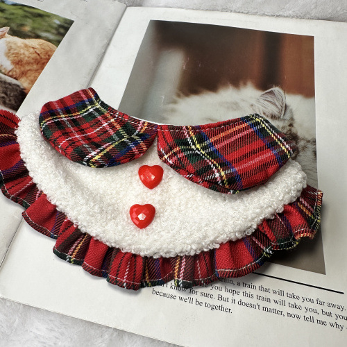 Guler pentru animale de companie, model în carouri, din poliester, stil desen animat, potrivire universală