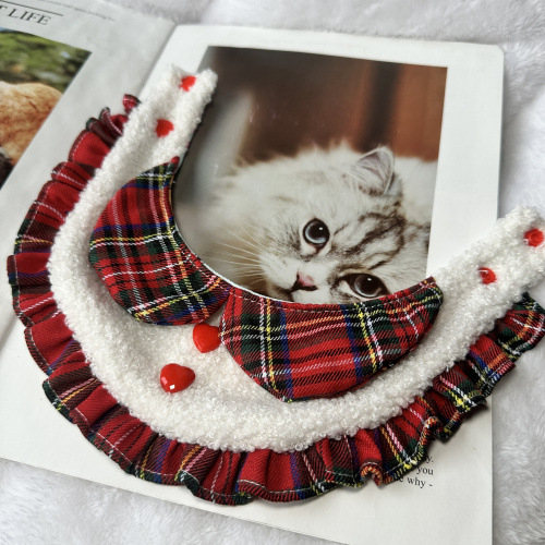 Guler pentru animale de companie, model în carouri, din poliester, stil desen animat, potrivire universală