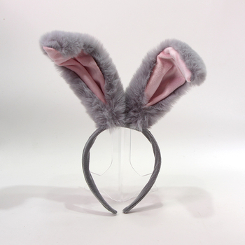 Füles nyuszifej-fejpánt, plüss cosplay kiegészítő nőknek — anyag: szövet, kézzel készített, rajzfilmszerű stílus, friss és édes