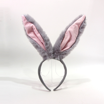 Füles nyuszifej-fejpánt, plüss cosplay kiegészítő nőknek — anyag: szövet, kézzel készített, rajzfilmszerű stílus, friss és édes