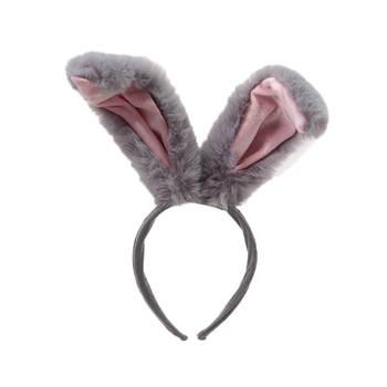 Füles nyuszifej-fejpánt, plüss cosplay kiegészítő nőknek — anyag: szövet, kézzel készített, rajzfilmszerű stílus, friss és édes