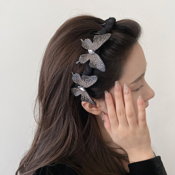 3D kristályos hajpánt – kézzel készítés, kevert anyagok, 2025 ősz kiadás, nőknek, könnyed luxus stílus