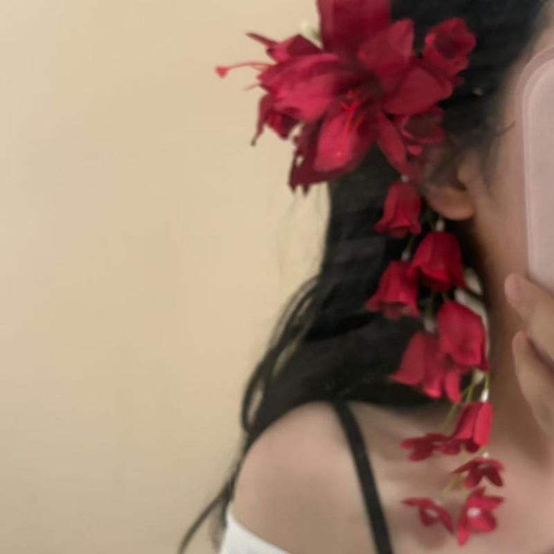 Accesorii pentru cap cu floare artificială și ciucuri – Handmade, materiale mixte; clemă de păr de tip cioc de rață; Primăvara 2025; Stil: natură (Proaspăt și dulce)