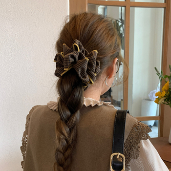 Being hajgumi, kézzel készített szövet, magas rugalmasság, retro plisírozott konty kiegészítő, engedélyezett magánmárka