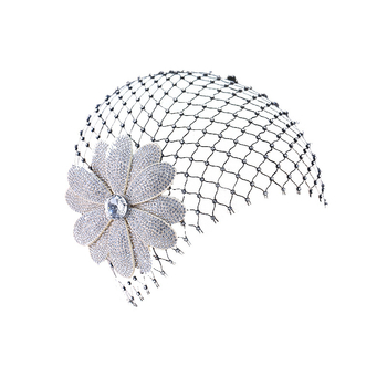Esküvői fejdísz hálós anyagból – kézzel készített, divatos stílus, Xuan yan márka, modell t0722 (Anyag: Háló; Stílus: Divat; Gyártástechnika: Kézzel készített; Márka: Xuan yan; Modell: t0722)