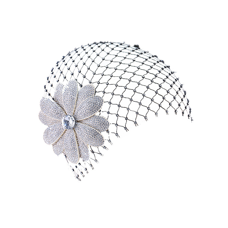 Esküvői fejdísz hálós anyagból – kézzel készített, divatos stílus, Xuan yan márka, modell t0722 (Anyag: Háló; Stílus: Divat; Gyártástechnika: Kézzel készített; Márka: Xuan yan; Modell: t0722)
