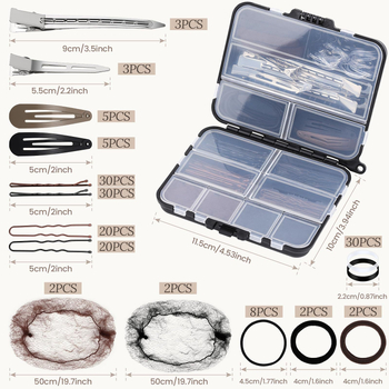 Putni set dodataka za kosu: kopče za kosu, gumice za kosu, mrežice za kosu za balet (Plastika, Qinmei marka, Stil: ženski, casual, Tehnologija obrade: pečenje boje)