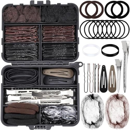 Putni set dodataka za kosu: kopče za kosu, gumice za kosu, mrežice za kosu za balet (Plastika, Qinmei marka, Stil: ženski, casual, Tehnologija obrade: pečenje boje)