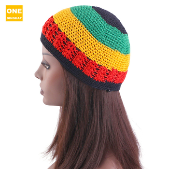 Kézzel kötött búza motívumos női sapka, pamut, GATHERTOP JDW-64