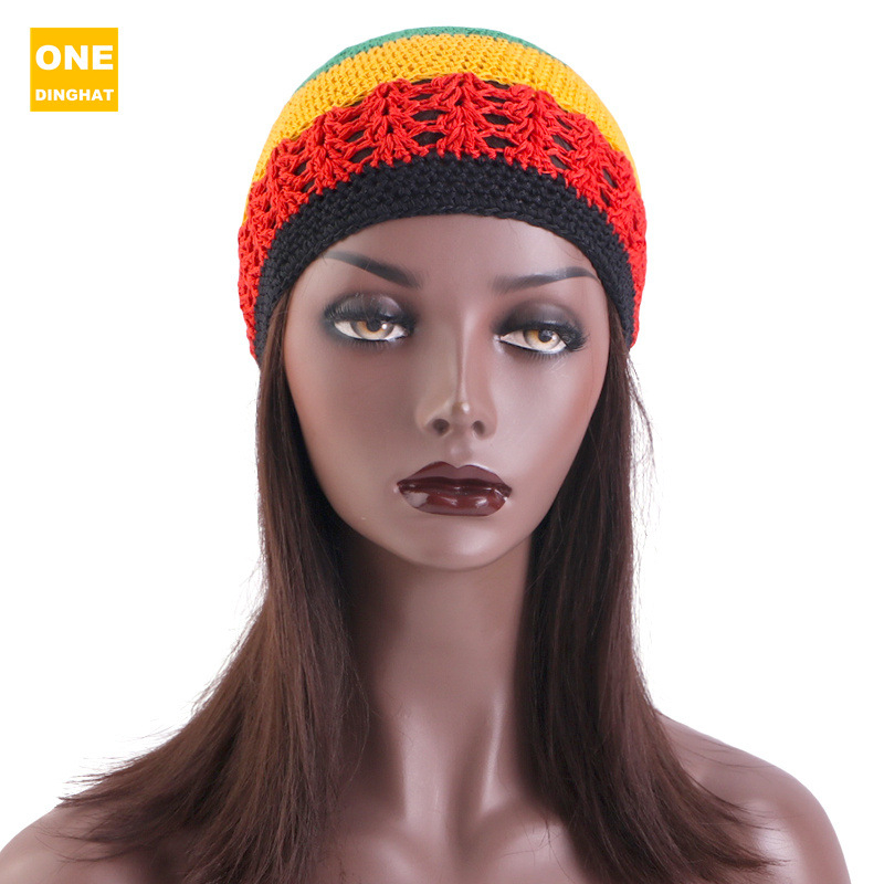 Kézzel kötött búza motívumos női sapka, pamut, GATHERTOP JDW-64