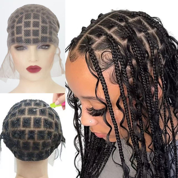 Rankų darbo plaukų tinklinė kepurė perukėms — pilnas galvos dangalas, nėrinių tinklo apačia, Fluttering in the Wind