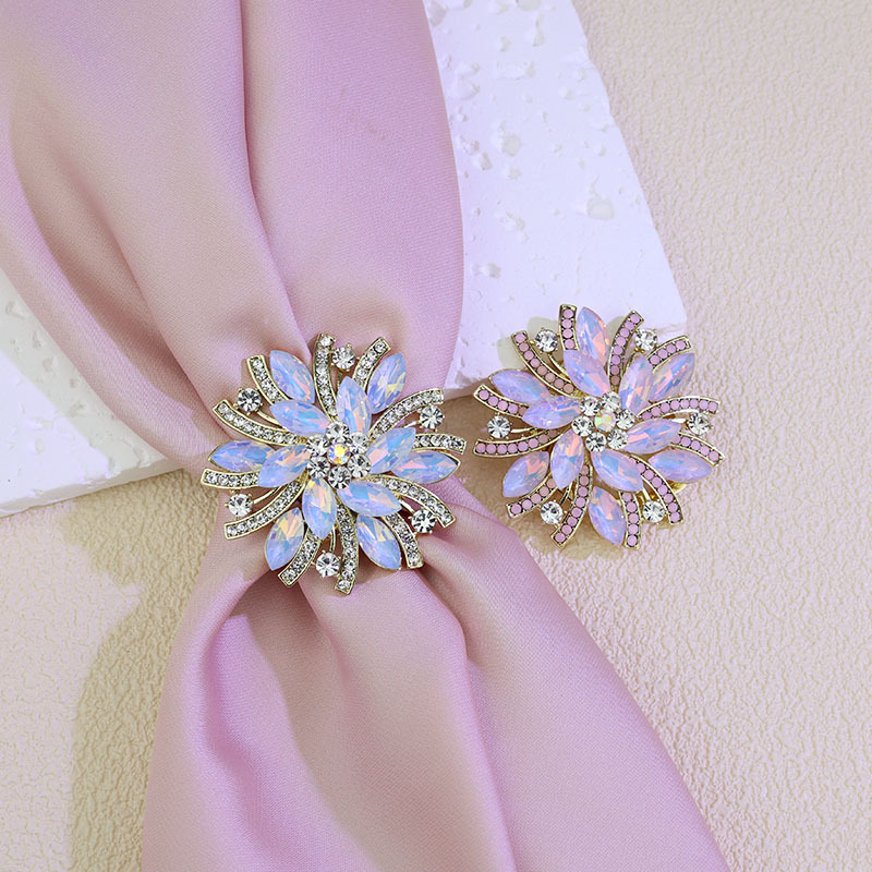 Broš od legure s dijamantnim ugraviranjem i kopčom za svileni šal — višenamjenska, dvostruka namjena, ženski modni dodatak