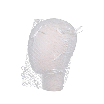 Menyasszonyi fejfedő hálós fátyollal és francia masnival, kézzel készített, esküvői kiegészítő, testreszabható, őszi 2025