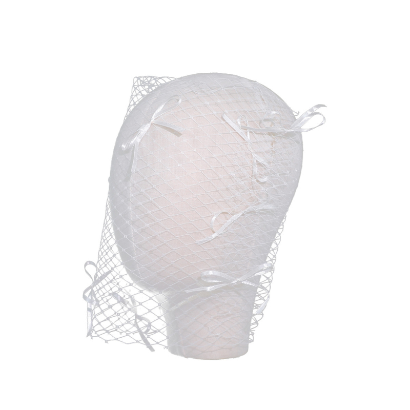 Menyasszonyi fejfedő hálós fátyollal és francia masnival, kézzel készített, esküvői kiegészítő, testreszabható, őszi 2025