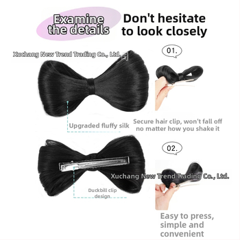 Konty paróka csatolható masnival, hőálló huzal, középhosszú, koreai stílus