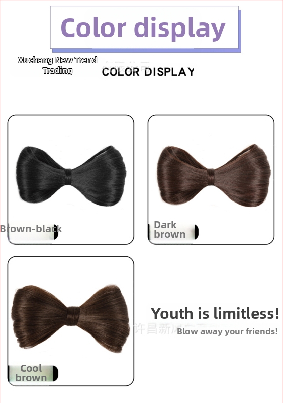 Konty paróka csatolható masnival, hőálló huzal, középhosszú, koreai stílus