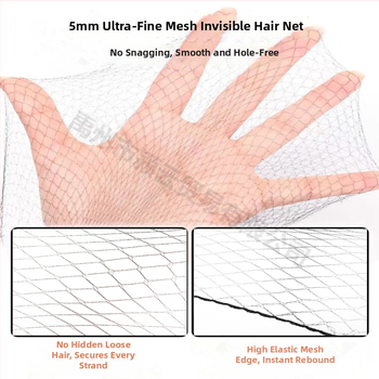 Kontyháló - nejlon, kézzel készített, 144 darabos készlet, ultrafinom láthatatlan háló