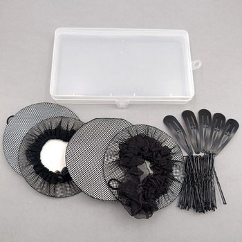 Fém hajháló készlet csipkeszalaggal és U-alakú csattal – természetes stílusú fejfedő