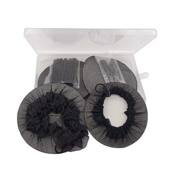 Fém hajháló készlet csipkeszalaggal és U-alakú csattal – természetes stílusú fejfedő