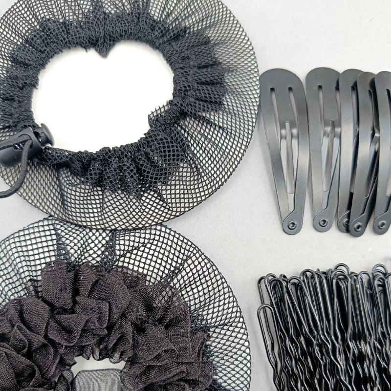 Fém hajháló készlet csipkeszalaggal és U-alakú csattal – természetes stílusú fejfedő