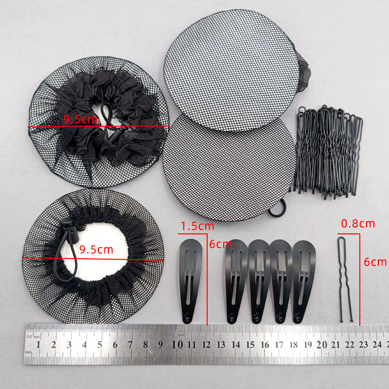 Fém hajháló készlet csipkeszalaggal és U-alakú csattal – természetes stílusú fejfedő