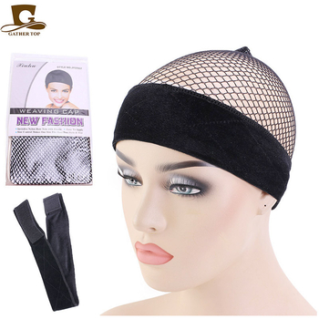 Paróka fejvédő bársony szalag nejlon hajhálóval, koreai stílus, állítható Velcro, hullámos dizájn