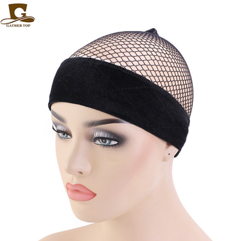 Paróka fejvédő bársony szalag nejlon hajhálóval, koreai stílus, állítható Velcro, hullámos dizájn