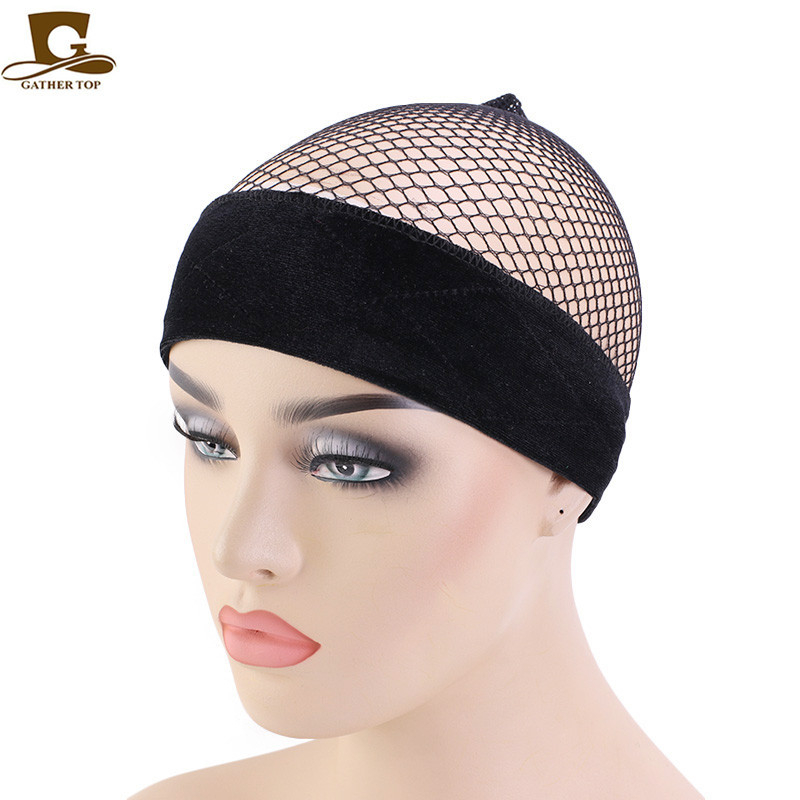 Paróka fejvédő bársony szalag nejlon hajhálóval, koreai stílus, állítható Velcro, hullámos dizájn